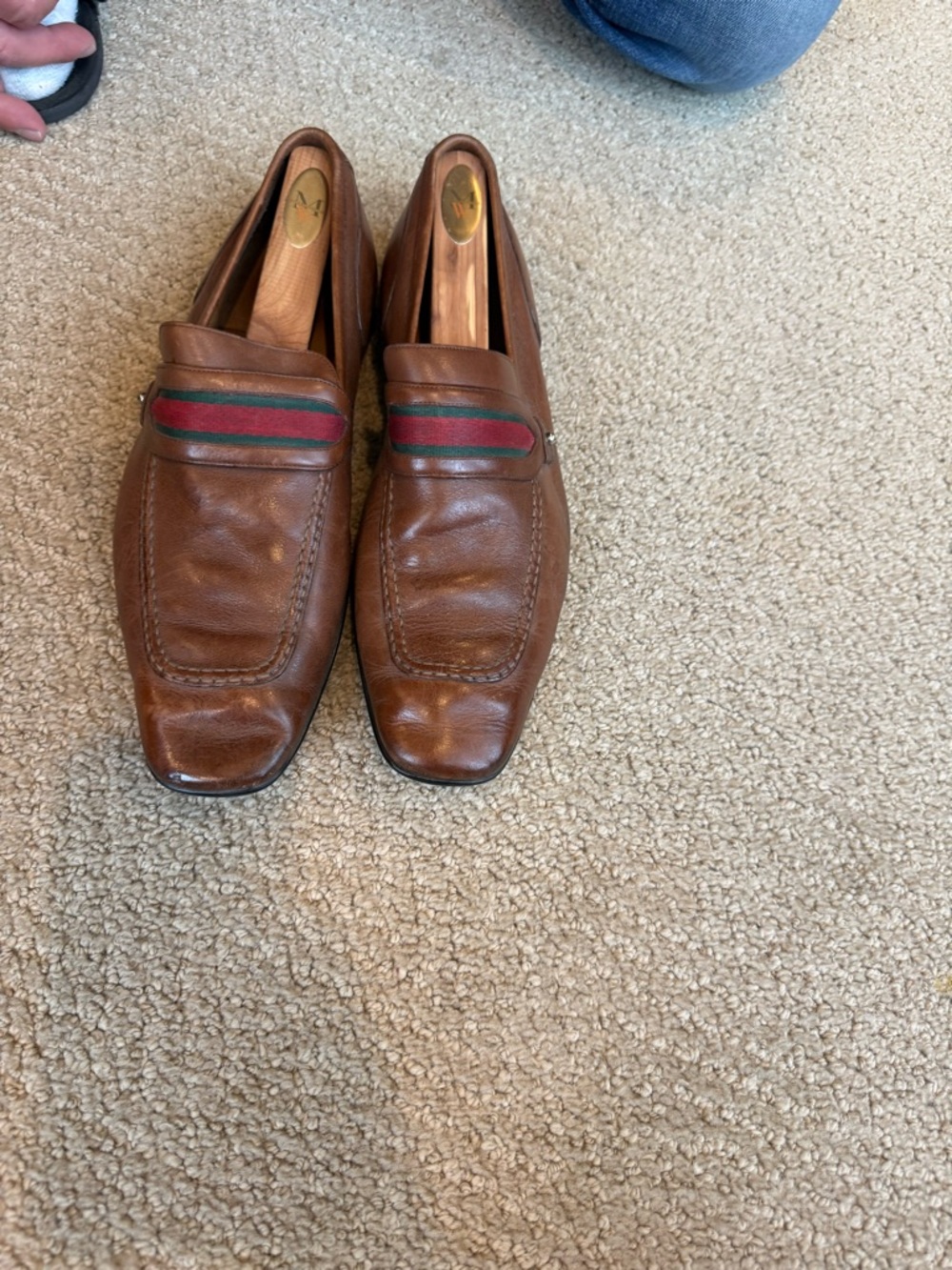 Gucci Men's Tan Brown Leather Slip-On Loafers - Picture 2 of 4